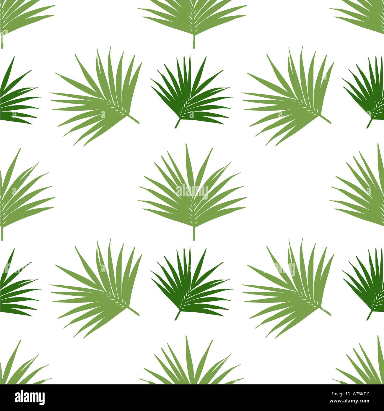 Palm leaf pattern seamless vector background tile, branch of the ...