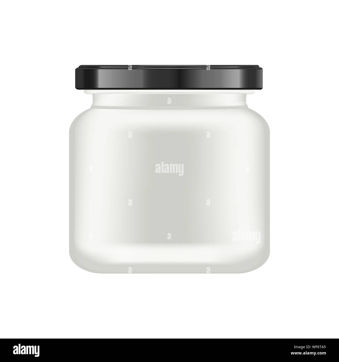 Download Realistic White Matt Glass Matt Jar With Black Lid For Cosmetics Body Cream Oil Scrub Gel Powder Realistic Packaging Mockup Template Medical Stock Vector Image Art Alamy