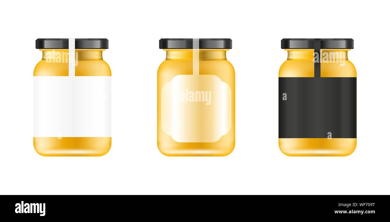Download Realistic Glass Jar Food Bank Sause Packaging Design Mock Up Glass Jar With Design Label Or Badges Vector Illustrations Stock Vector Image Art Alamy
