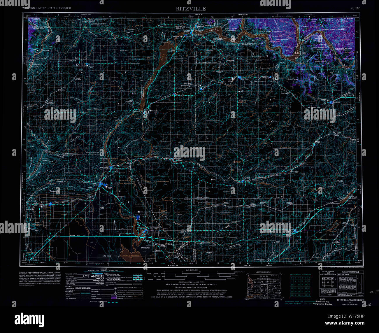 Ritzville map hires stock photography and images Alamy