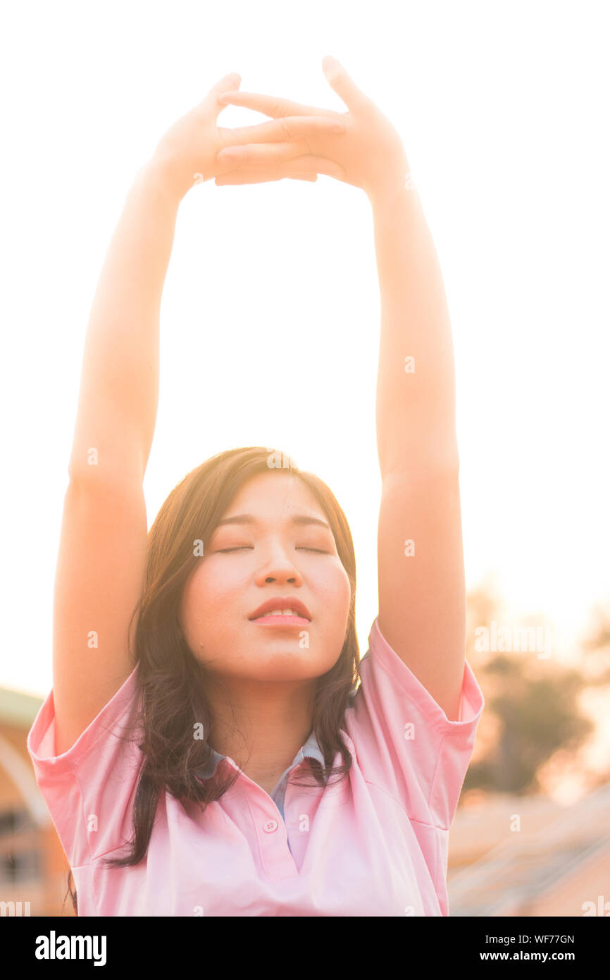 Woman arm stretching hi-res stock photography and images - Alamy