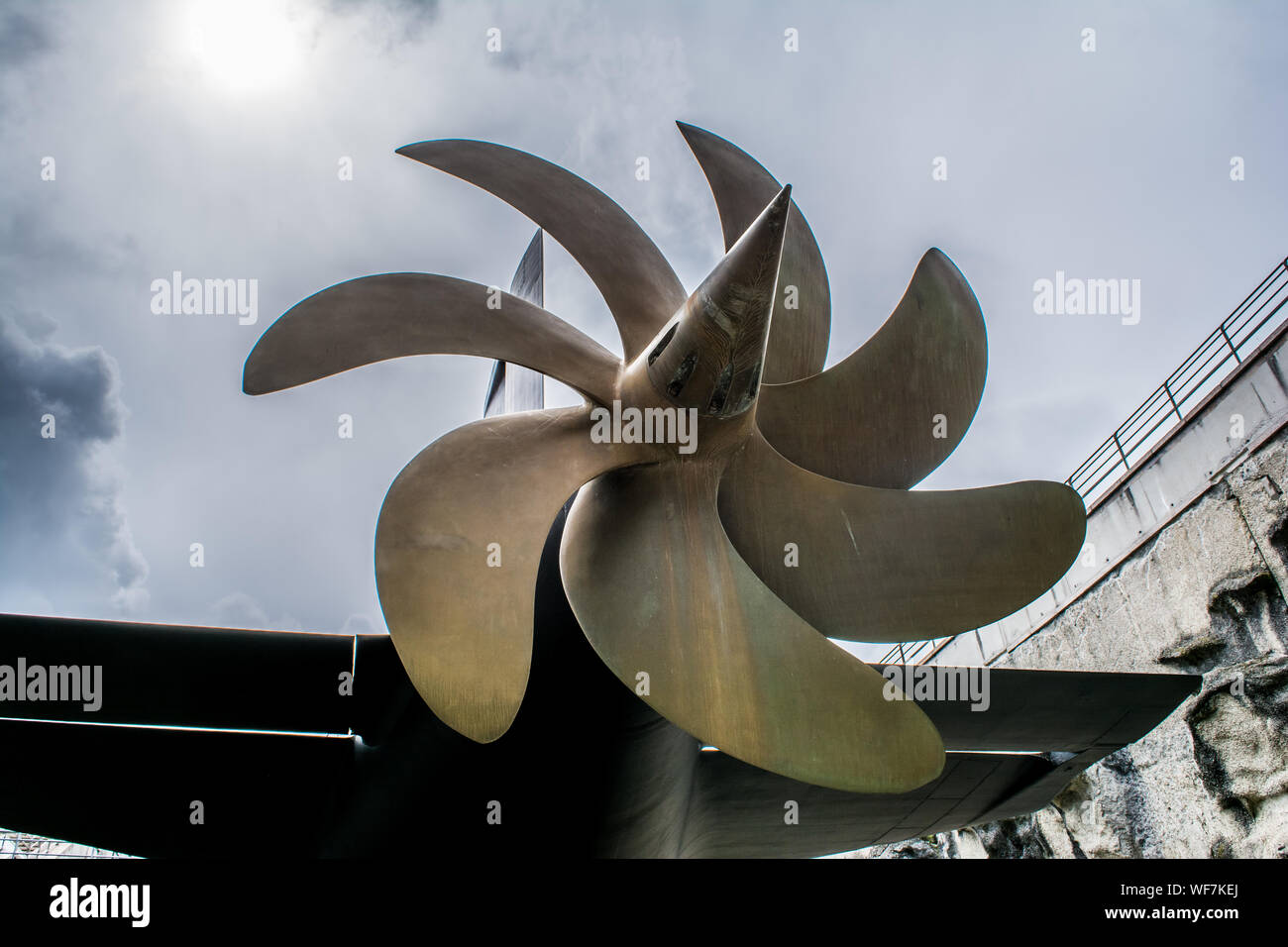 Low Angle View Of Submarine Propeller Against Sky Stock Photo - Alamy