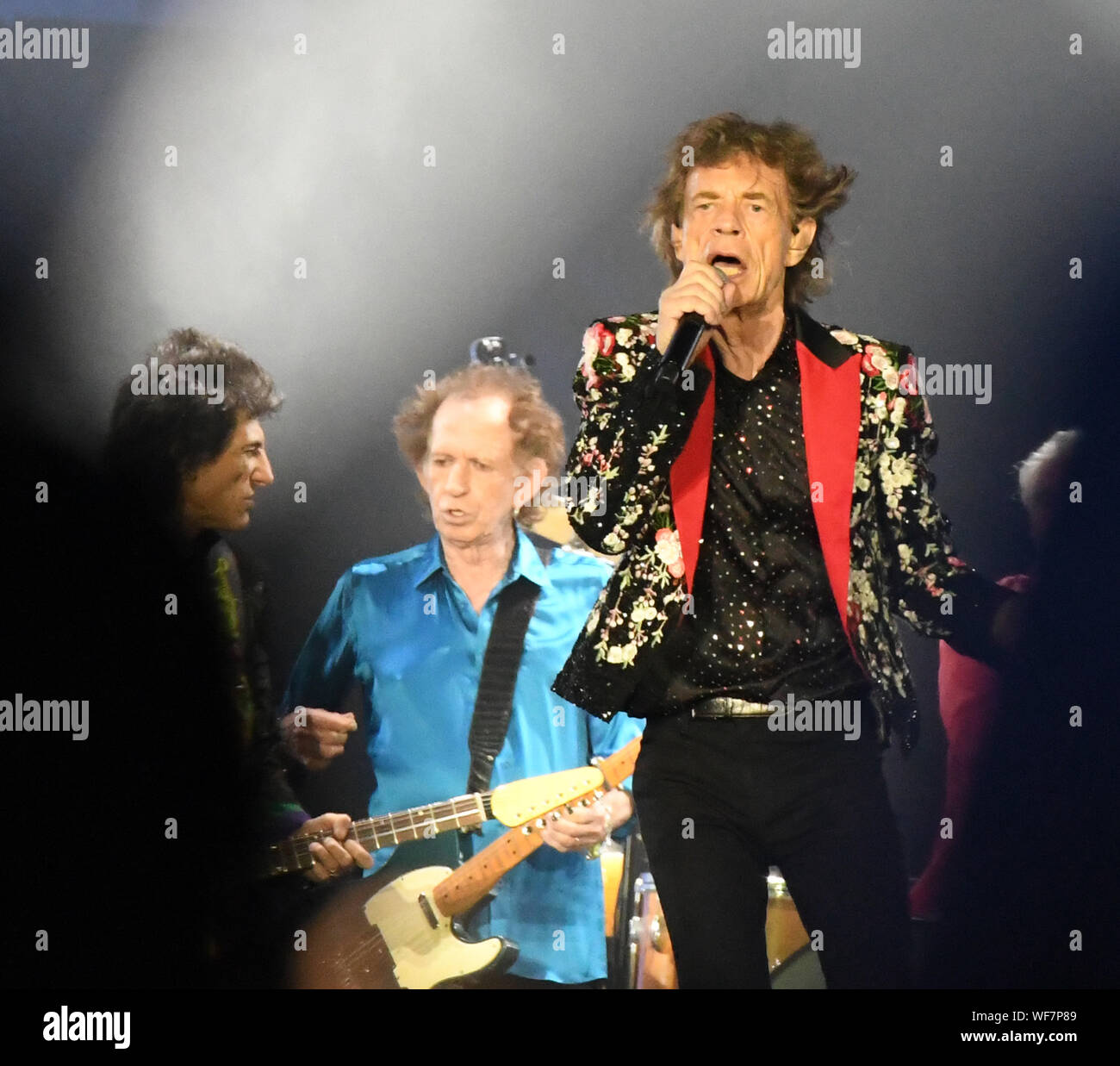 Miami Gardens, United States. 30th Aug, 2019. The Rolling Stones 2019 'No  Filter' tour perform on stage with Mick Jagger, Keith Richards and Ronnie  Wood at the Hard Rock Stadium in Miami