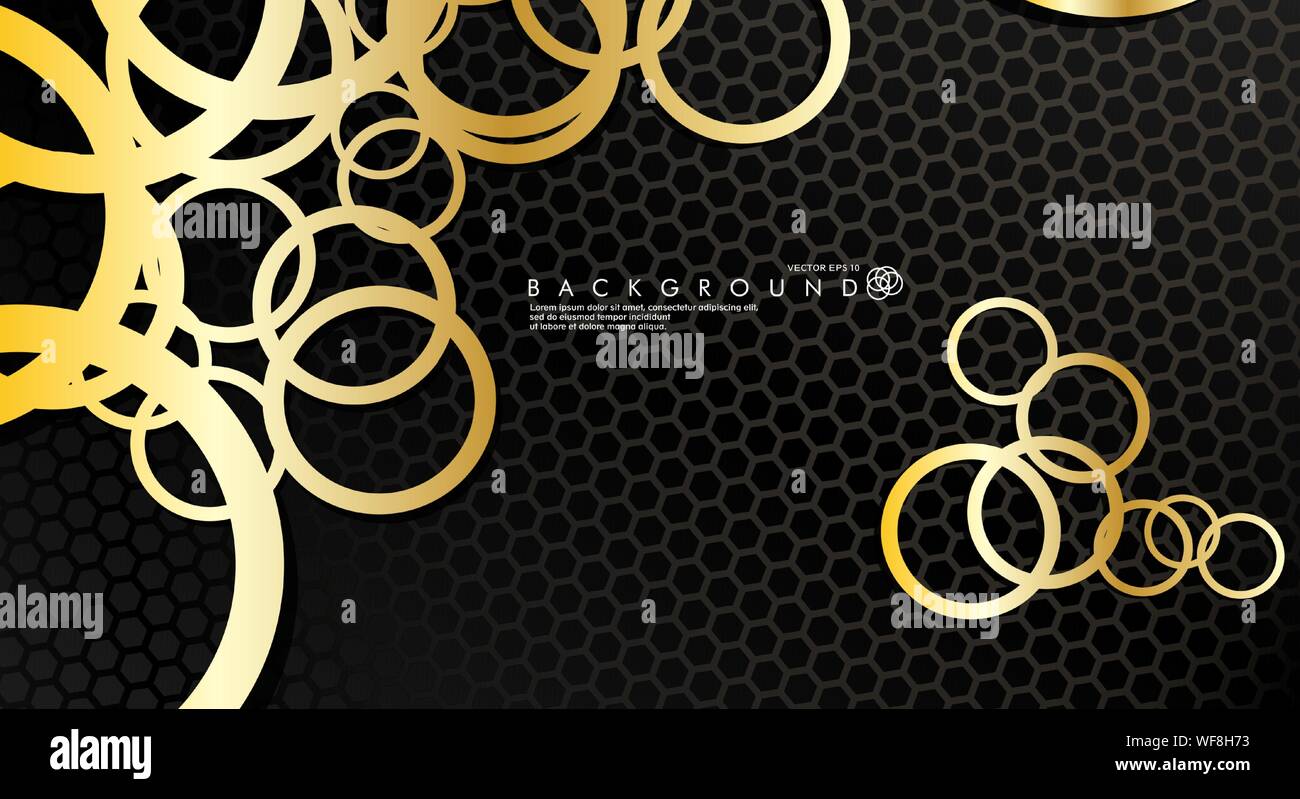 Abstract vector background with luxurious shiny gold circles pattern. Vector illustration for any background Stock Vector
