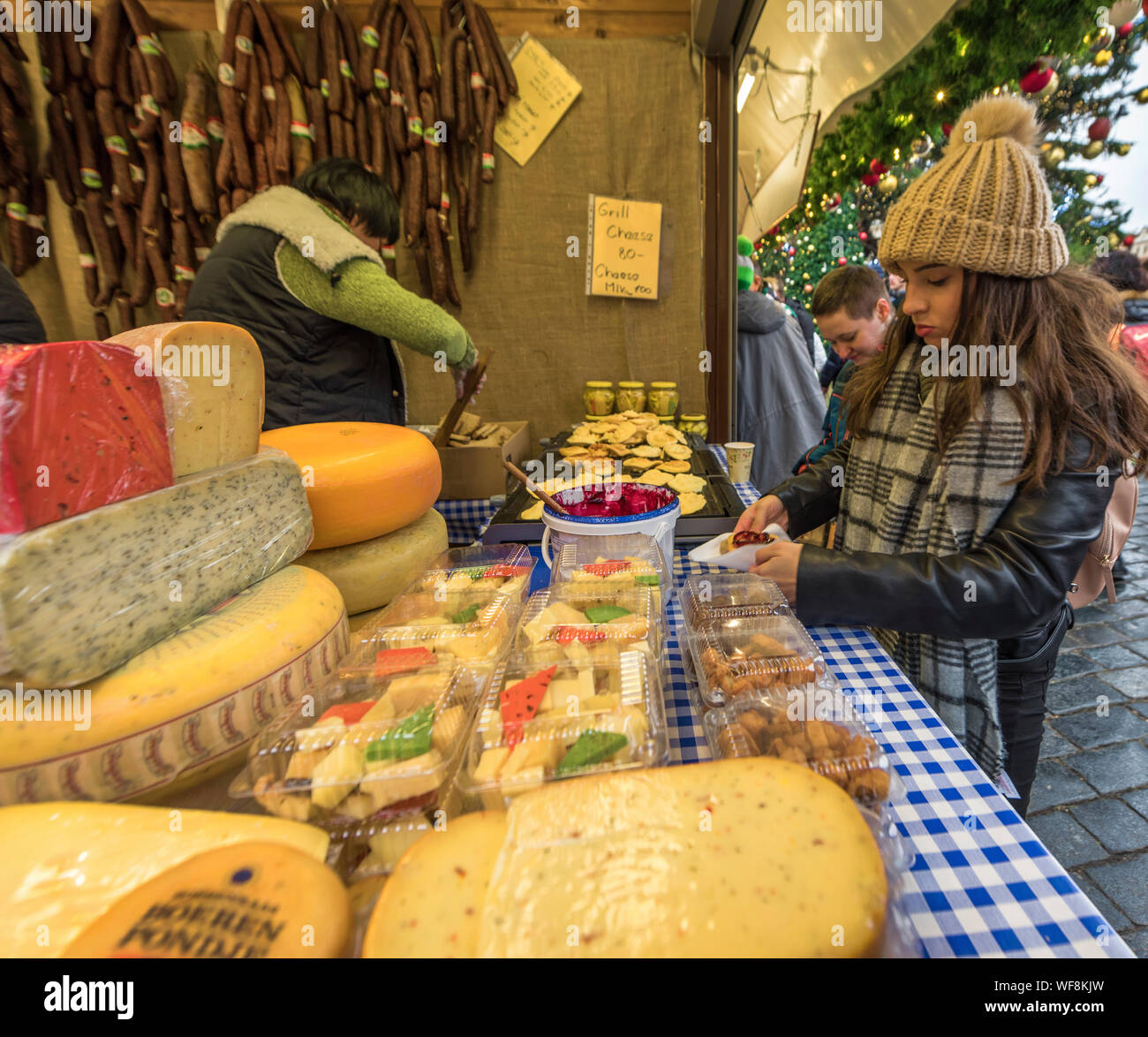 Christmas markets in Prague Stock Photo Alamy