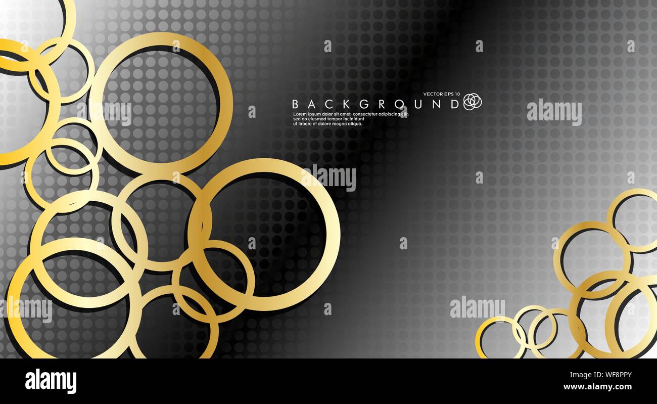 Abstract vector background with luxurious shiny gold circles pattern. Vector illustration for any background Stock Vector