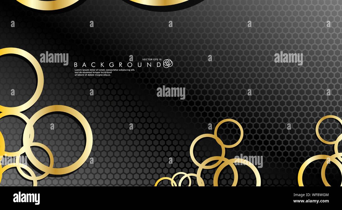 Abstract vector background with luxurious shiny gold circles pattern. Vector illustration for any background Stock Vector