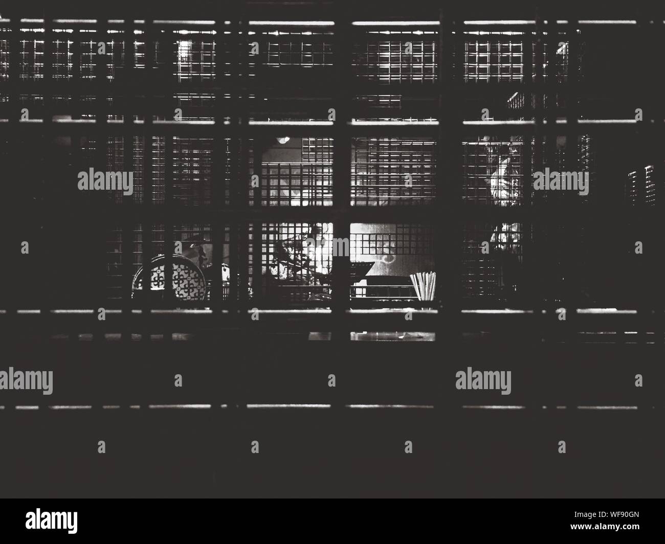 Exterior Of Building At Night Stock Photo - Alamy