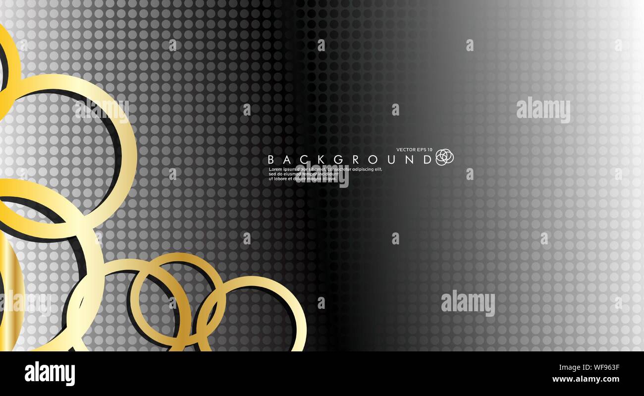 Abstract vector background with luxurious shiny gold circles pattern. Vector illustration for any background Stock Vector