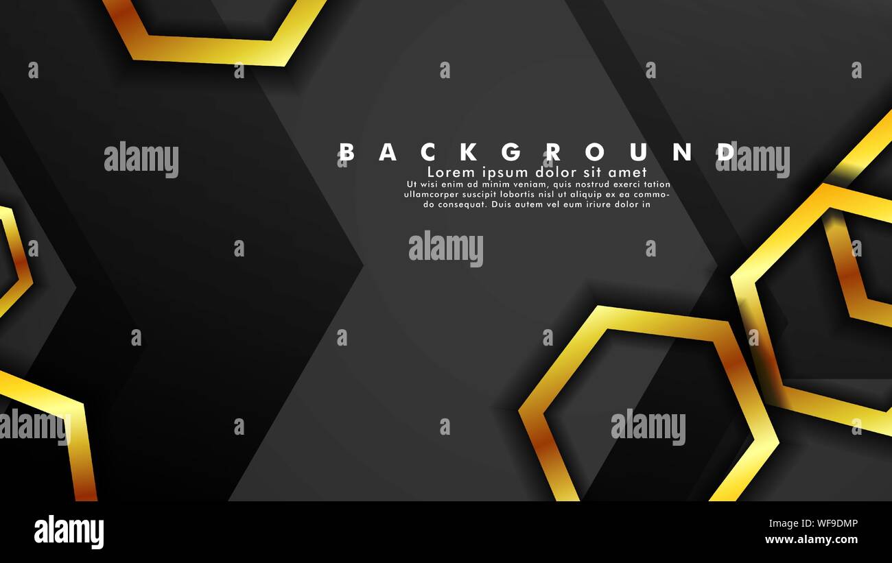 Vector background design that overlaps with hexagon gold color ...