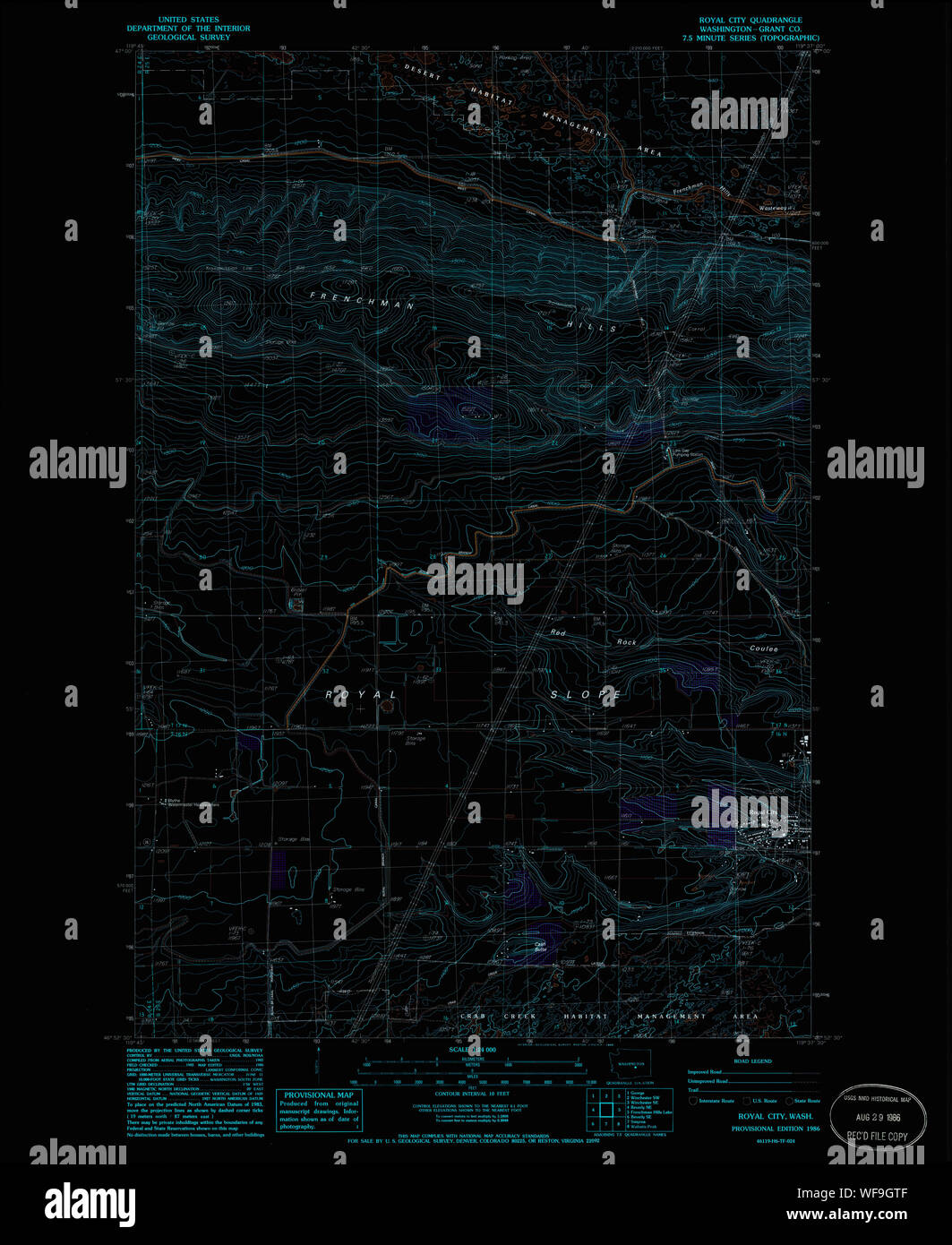 Royal city washington map hi-res stock photography and images - Alamy