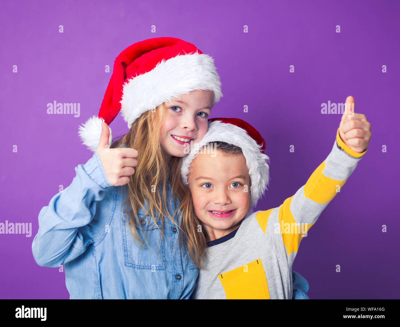 purple christmas santa hats