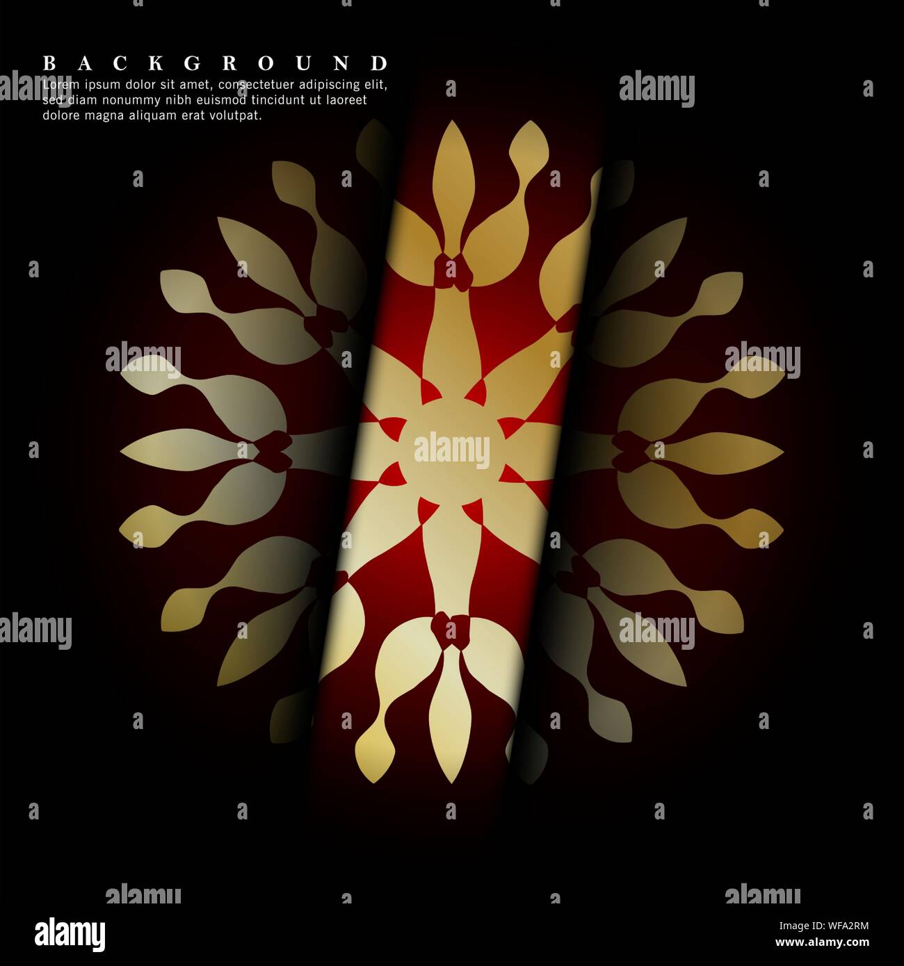 Mandala ornaments on a dark red background. vector design Stock Vector