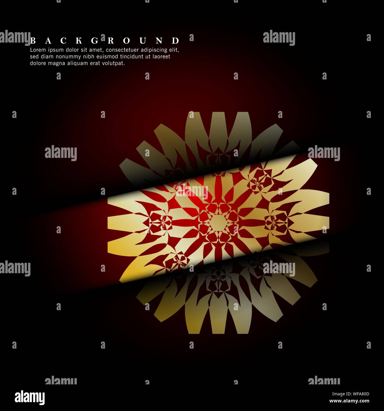 Mandala ornaments on a dark red background. vector design Stock Vector