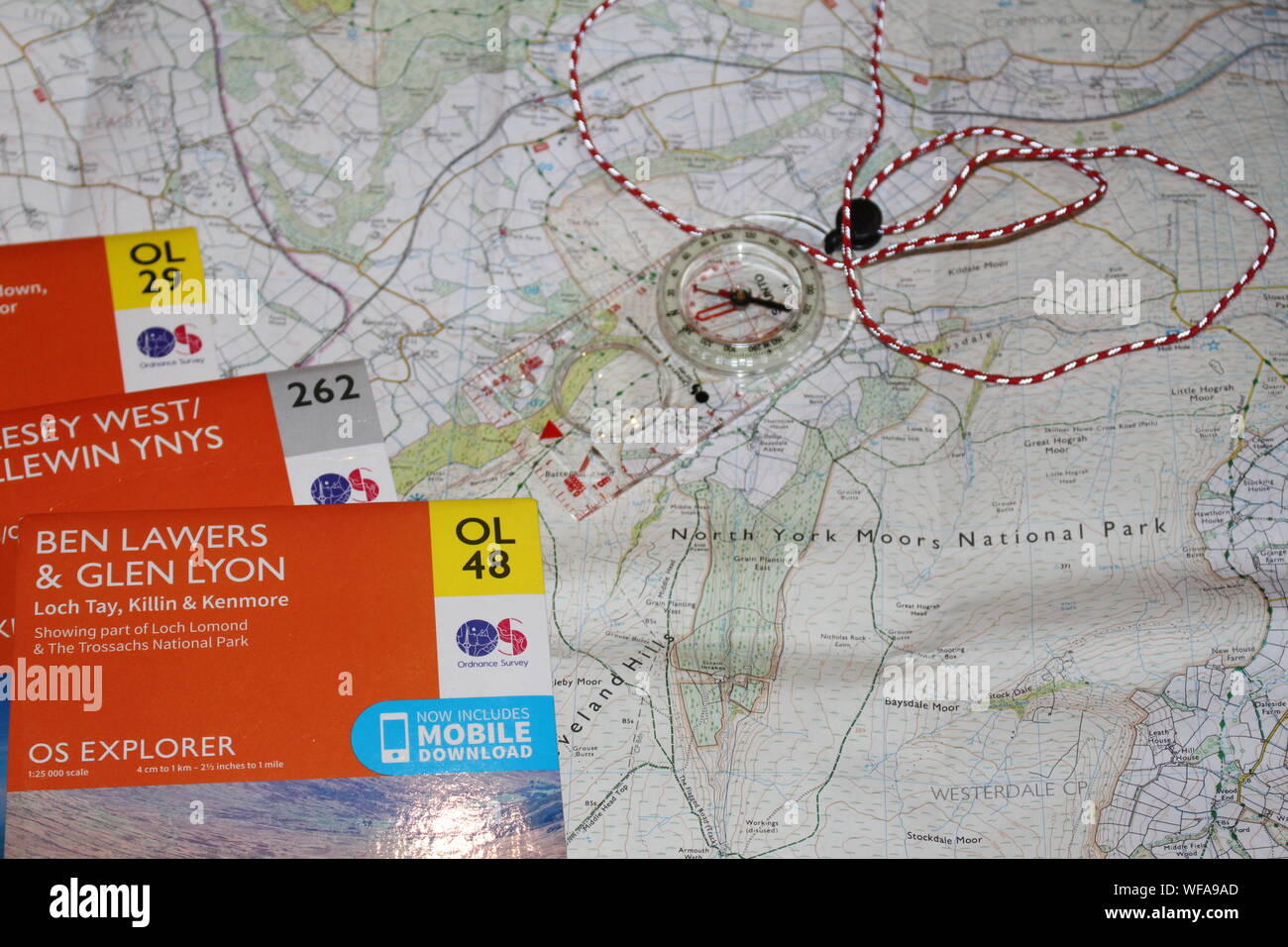 Ordnance Survey Explorer Maps Collection Of New Style Ordnance Survey Os Explorer Maps Stock Photo - Alamy