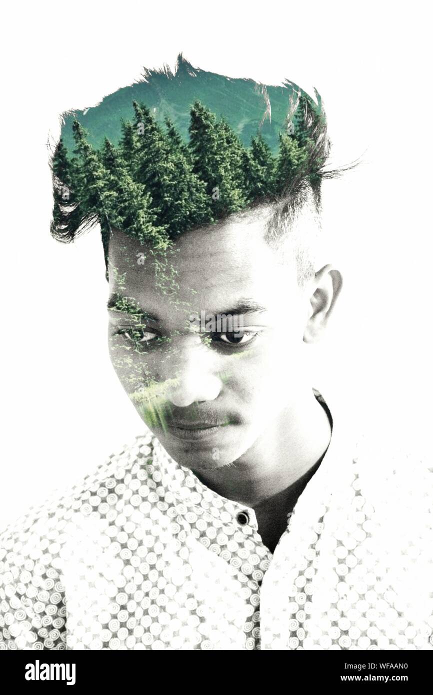 Double exposure man tree hi-res stock photography and images - Alamy
