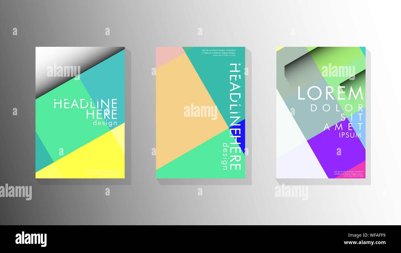 Vector collection book with colorful background shapes. printing design ...