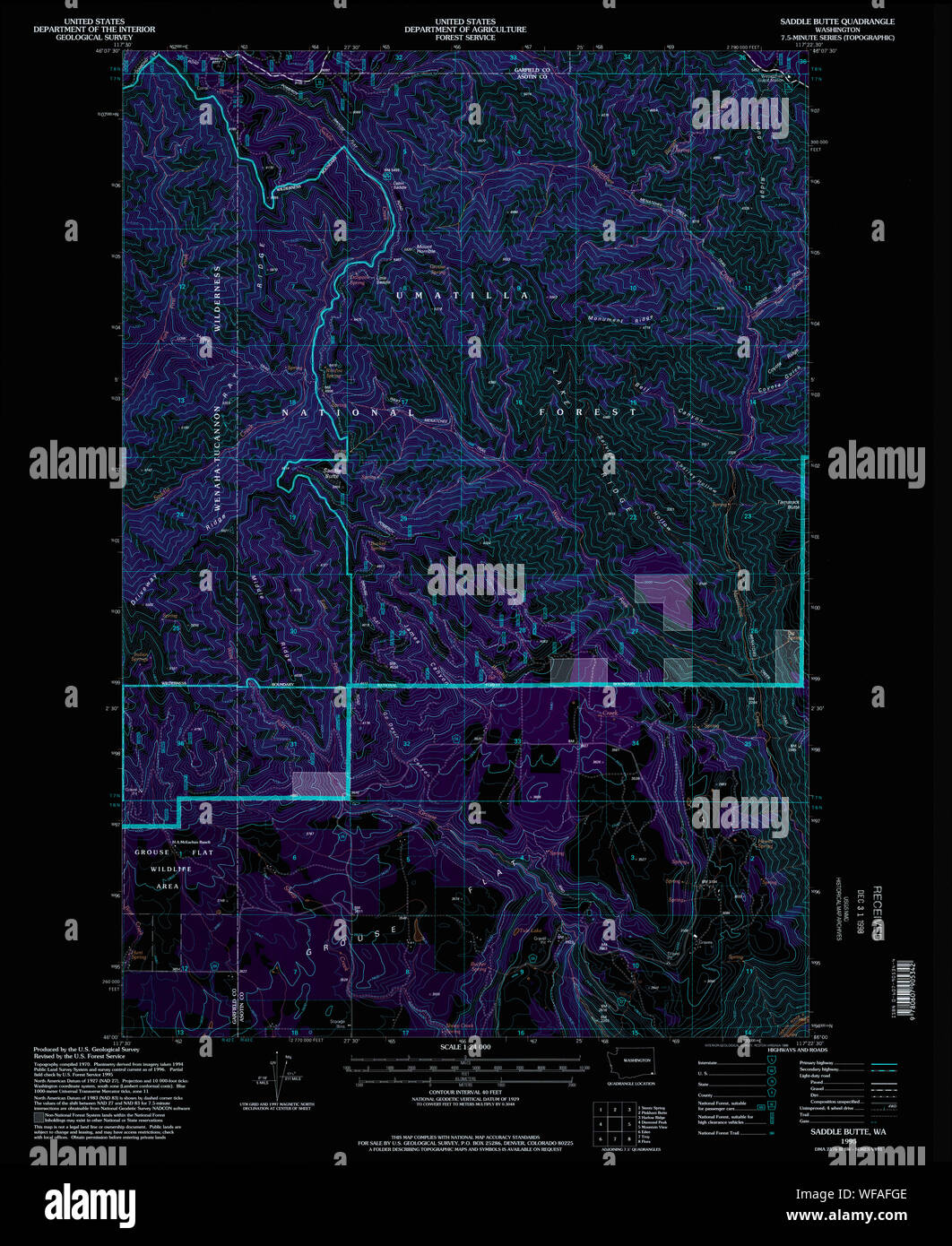 Topograph Map Vector USGS Topo Map Washington State WA Saddle Butte 243555 1995 24000 ...