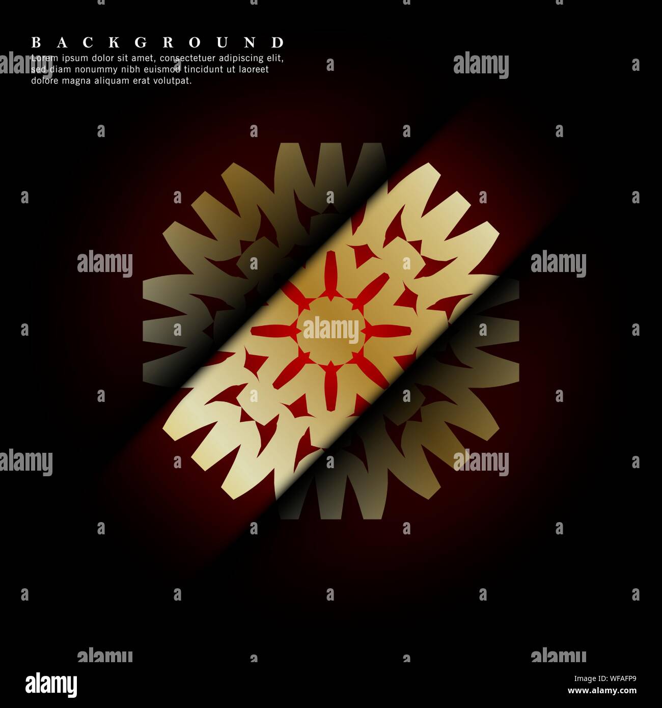 Mandala ornaments on a dark red background. vector design Stock Vector