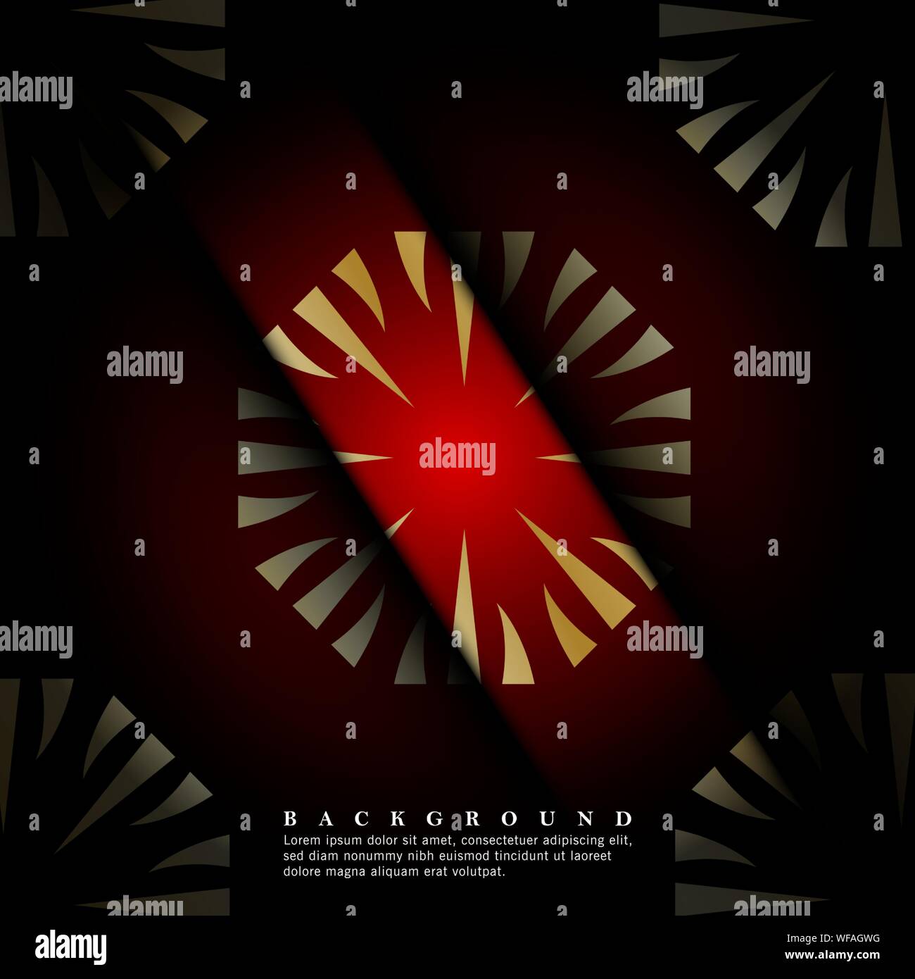 Mandala ornaments on a dark red background. vector design Stock Vector