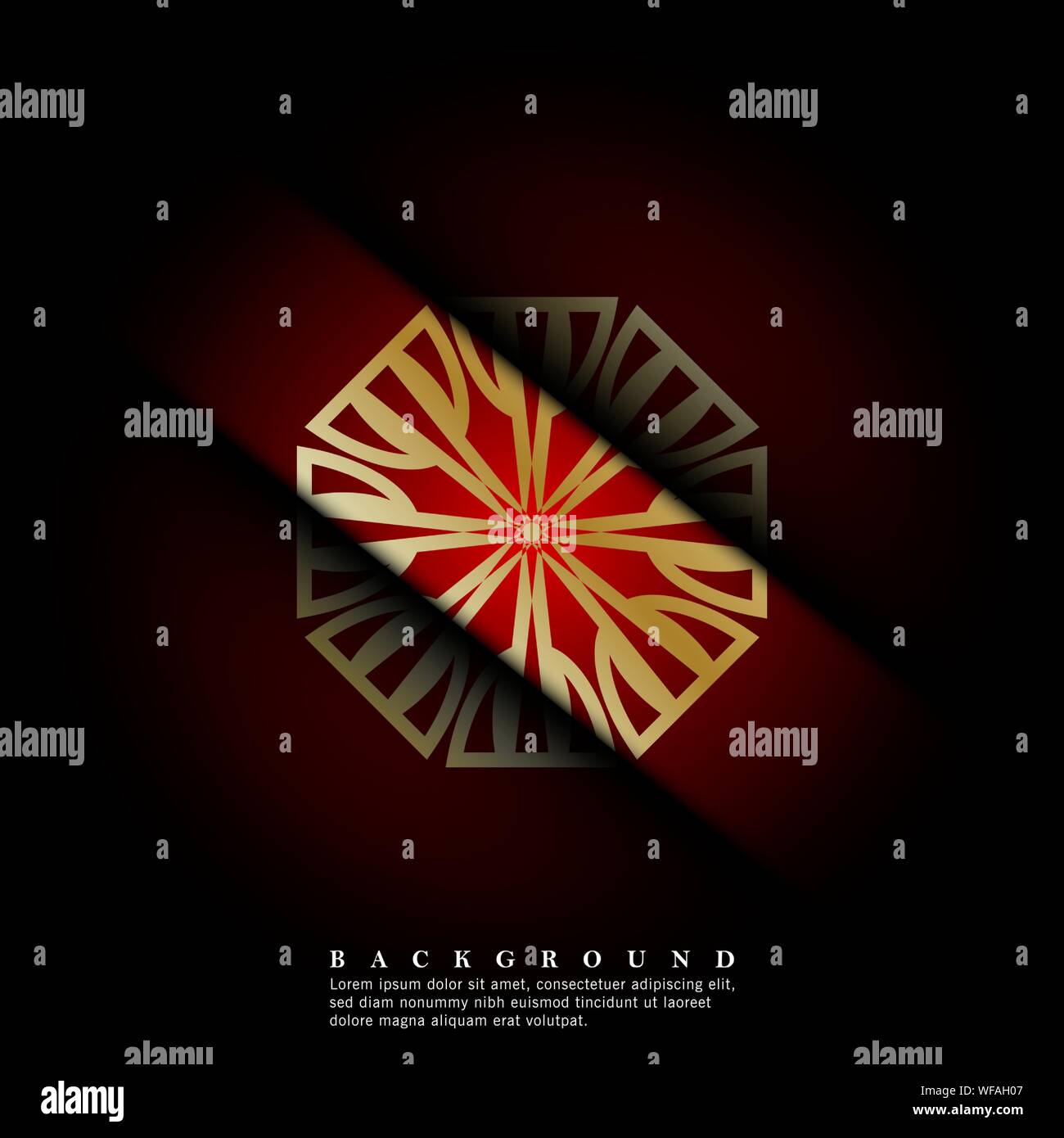 Mandala ornaments on a dark red background. vector design Stock Vector