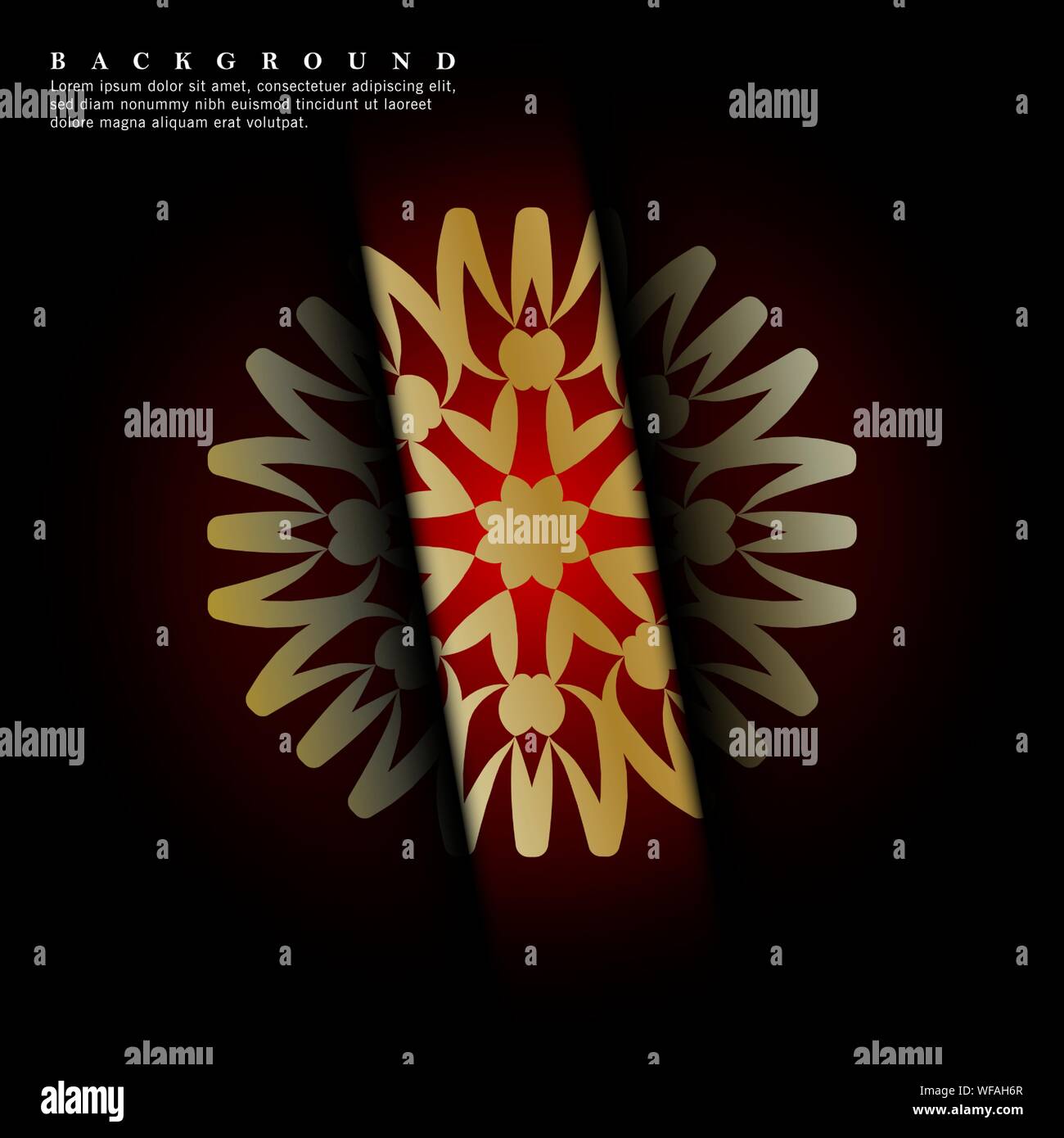 Mandala ornaments on a dark red background. vector design Stock Vector