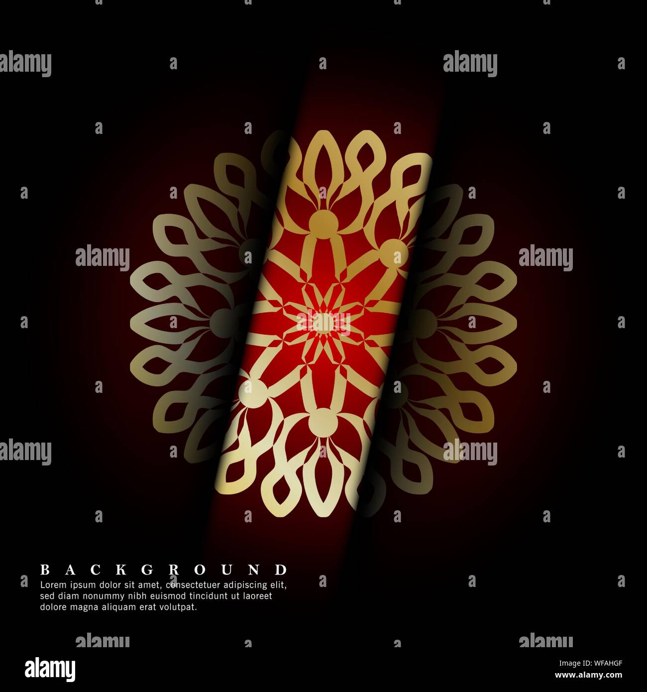 Mandala ornaments on a dark red background. vector design Stock Vector ...
