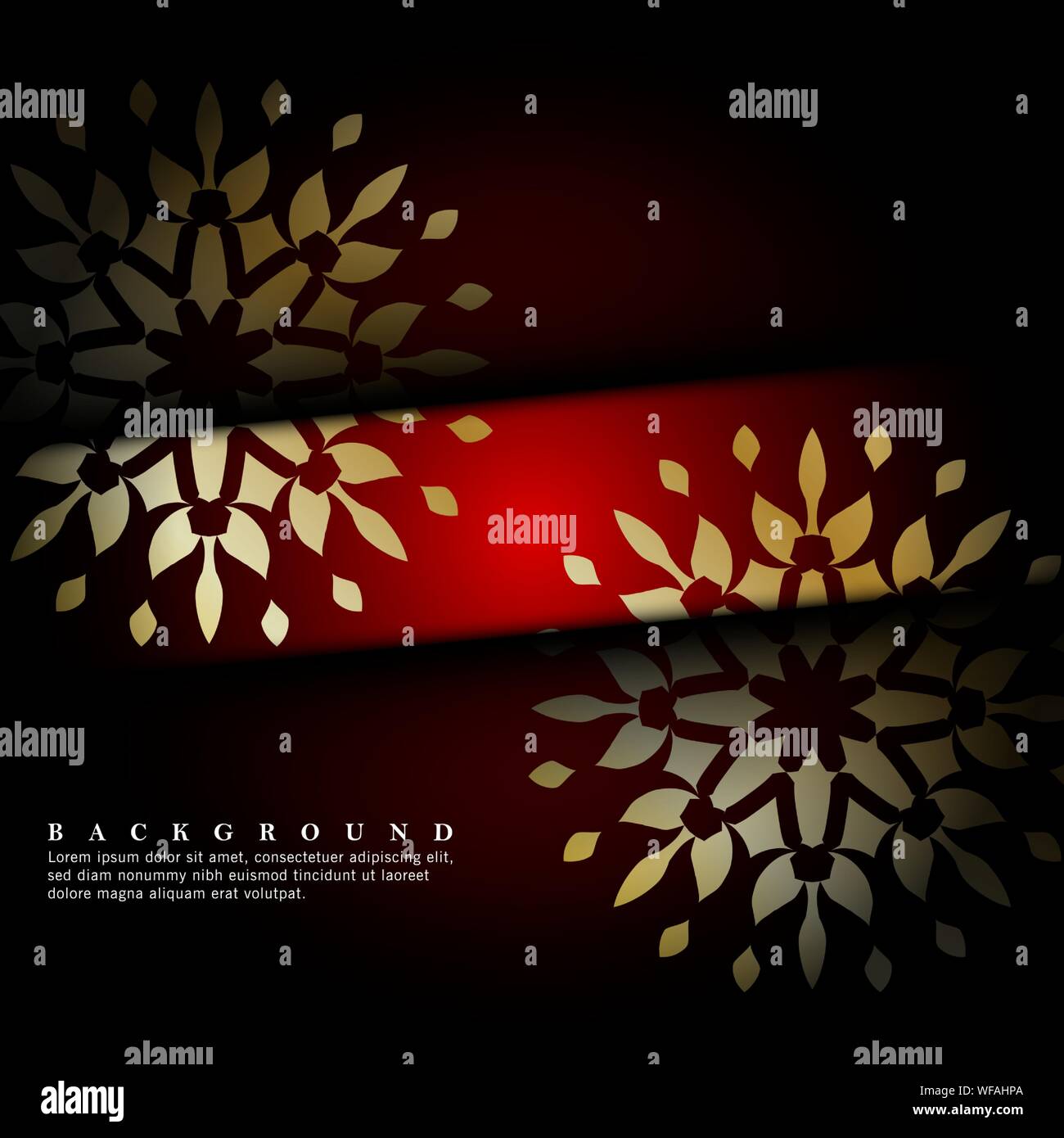 Mandala ornaments on a dark red background. vector design Stock Vector