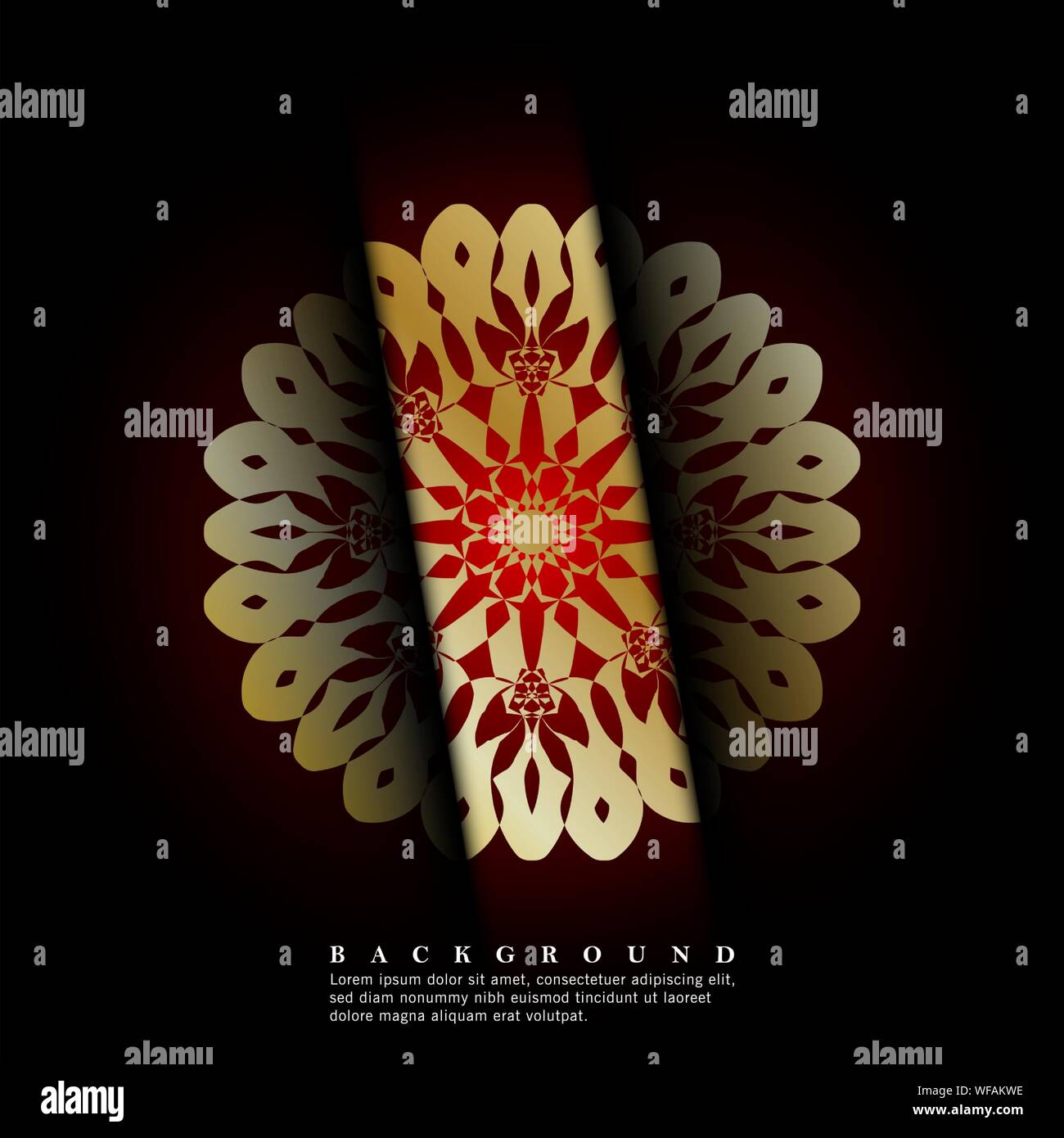 Mandala ornaments on a dark red background. vector design Stock Vector