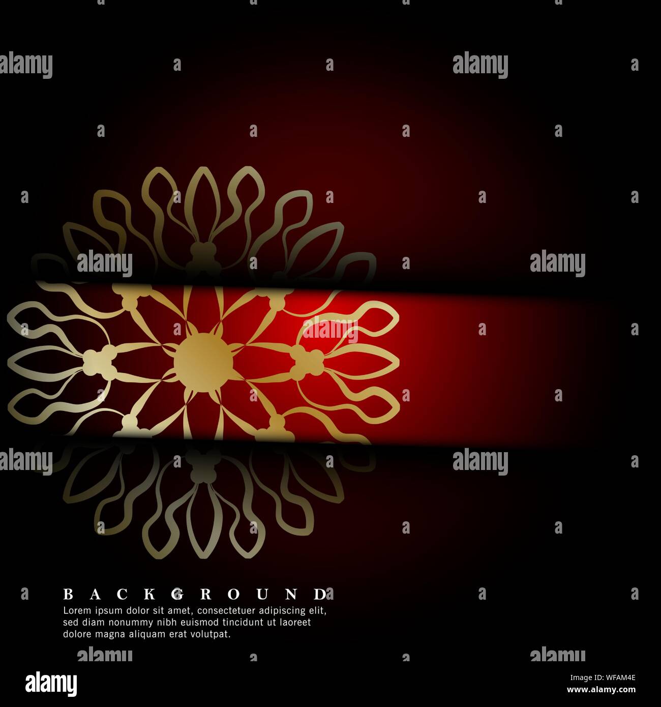 Mandala ornaments on a dark red background. vector design Stock Vector