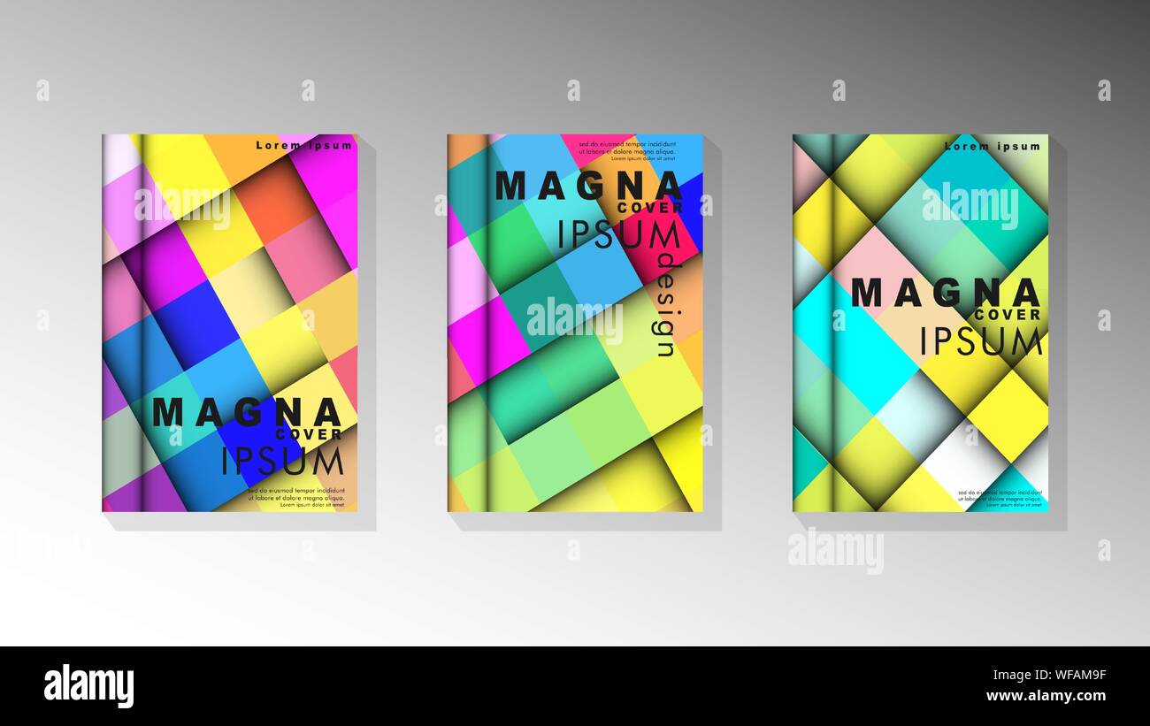 Vector collection book with colorful background shapes. printing design ...