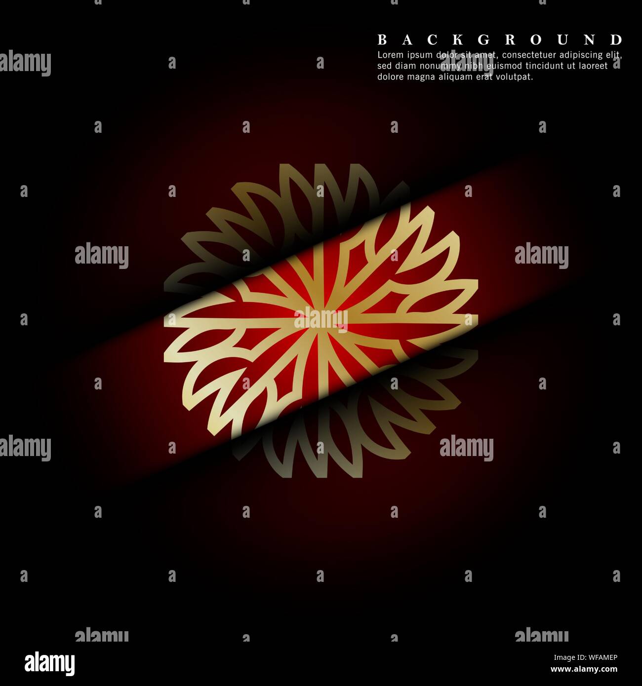 Mandala ornaments on a dark red background. vector design Stock Vector
