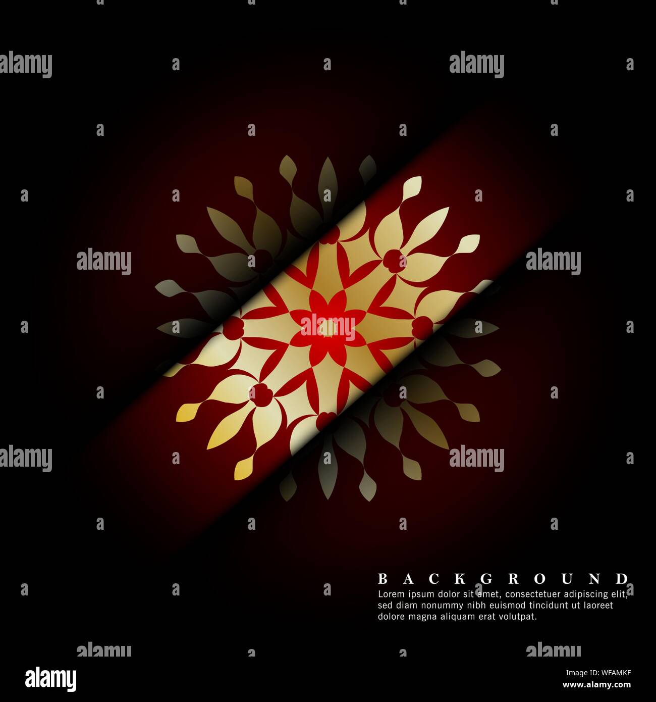 Mandala ornaments on a dark red background. vector design Stock Vector