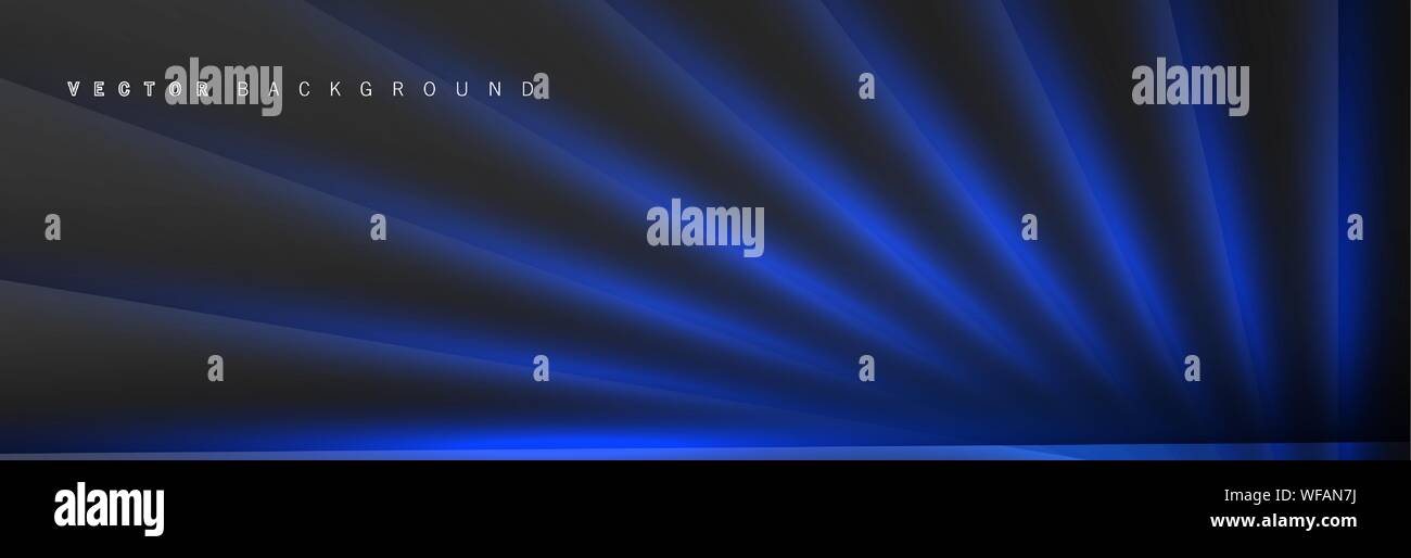 Blue light line shadow dark grey luxury background Stock Vector