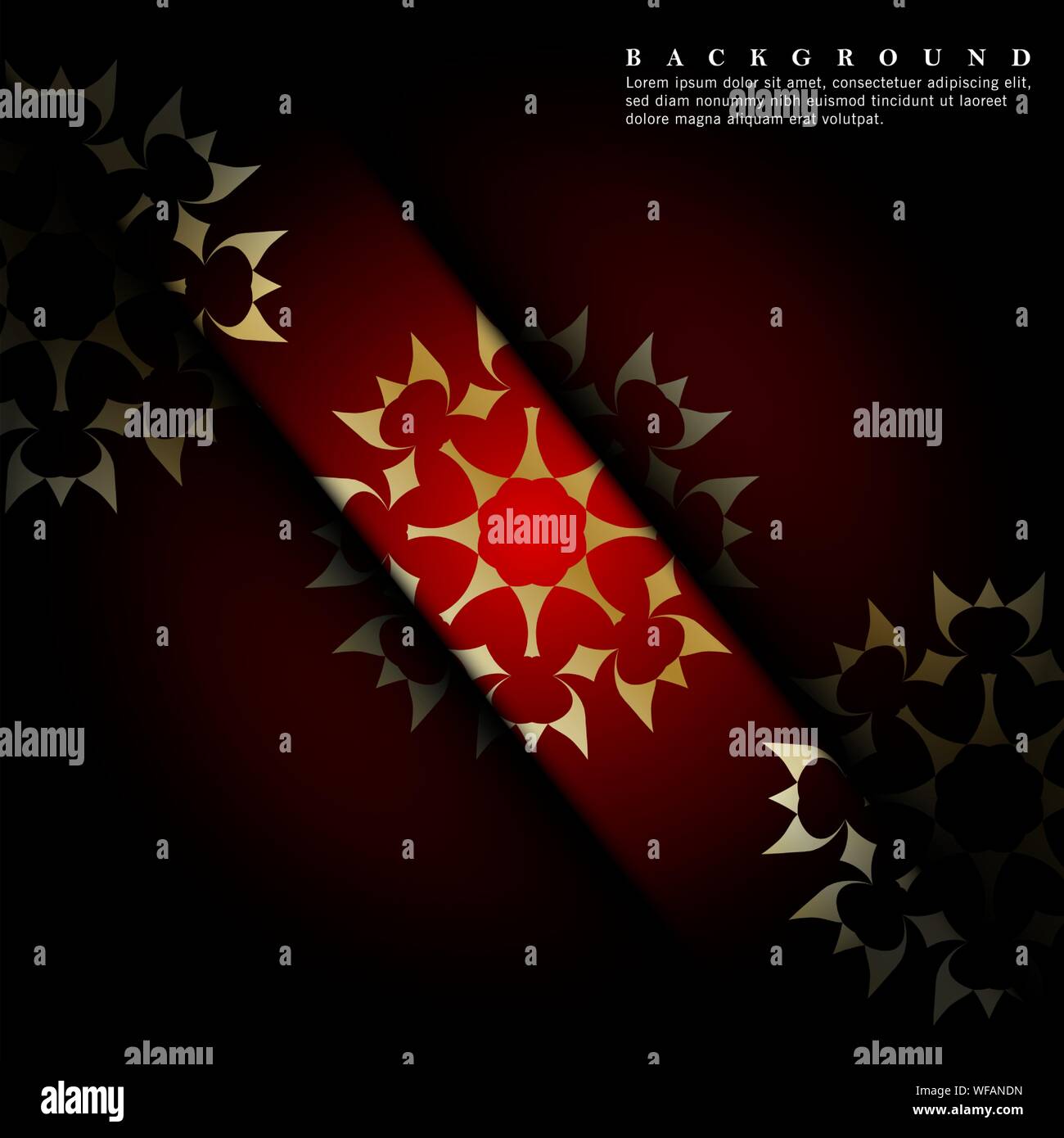Mandala ornaments on a dark red background. vector design Stock Vector