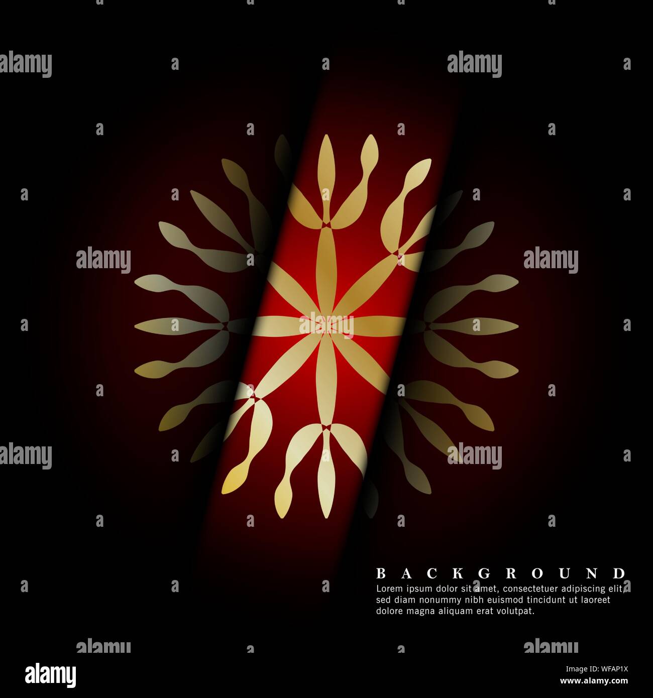Mandala ornaments on a dark red background. vector design Stock Vector