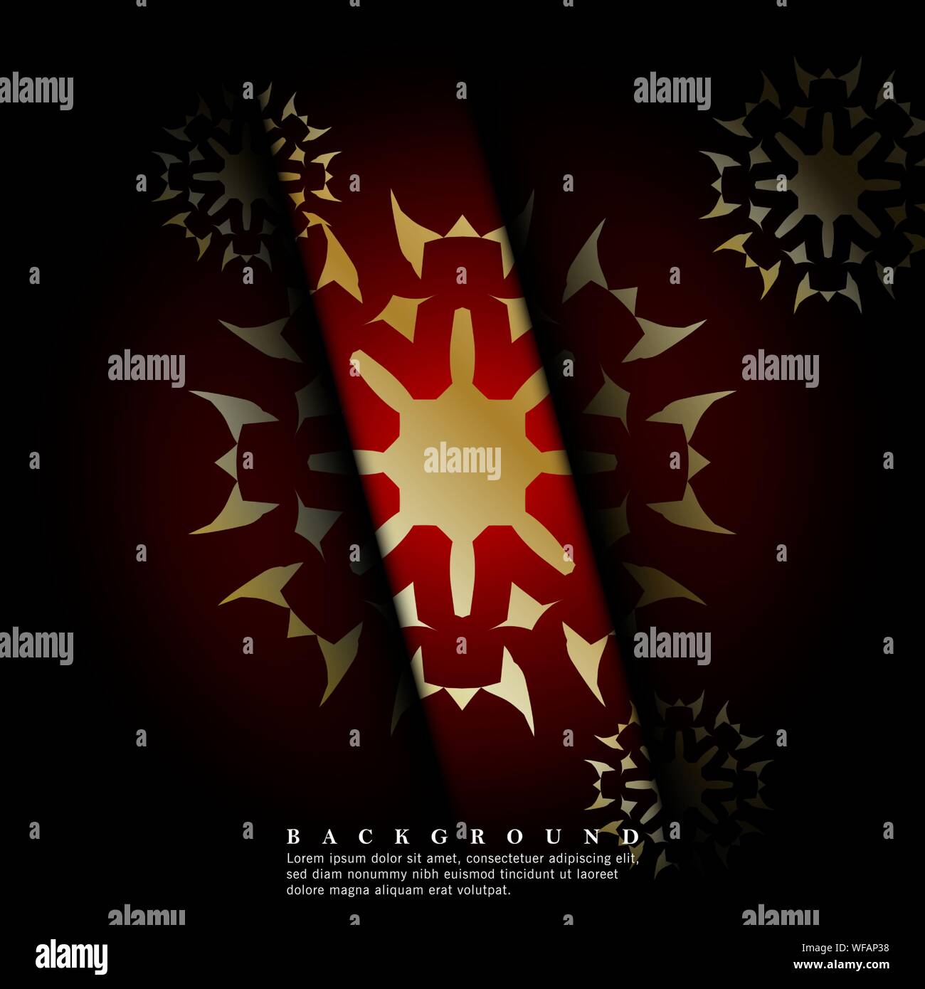 Mandala ornaments on a dark red background. vector design Stock Vector