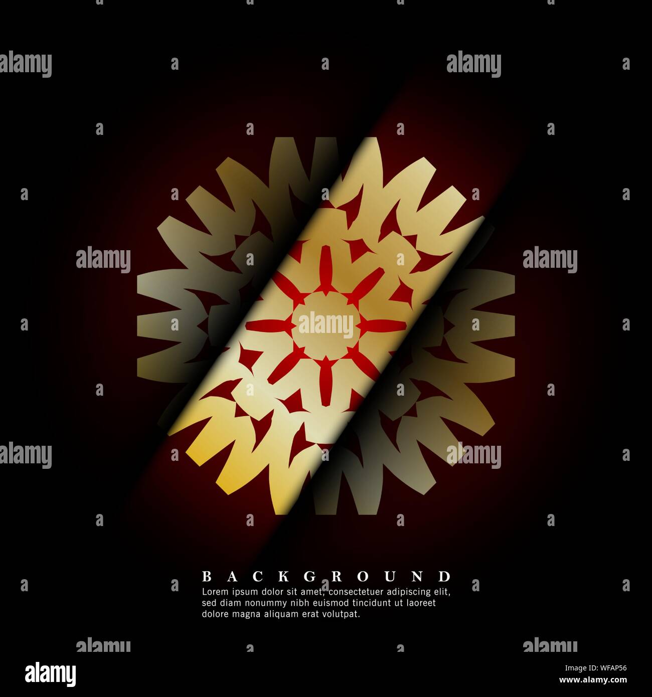 Mandala ornaments on a dark red background. vector design Stock Vector