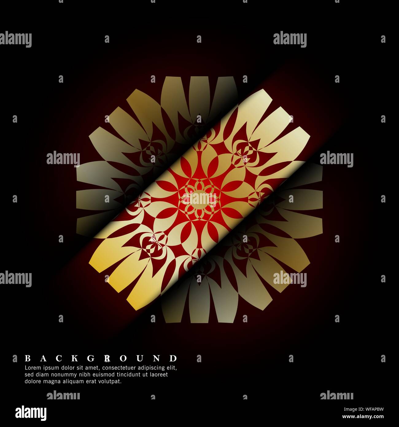 Mandala ornaments on a dark red background. vector design Stock Vector