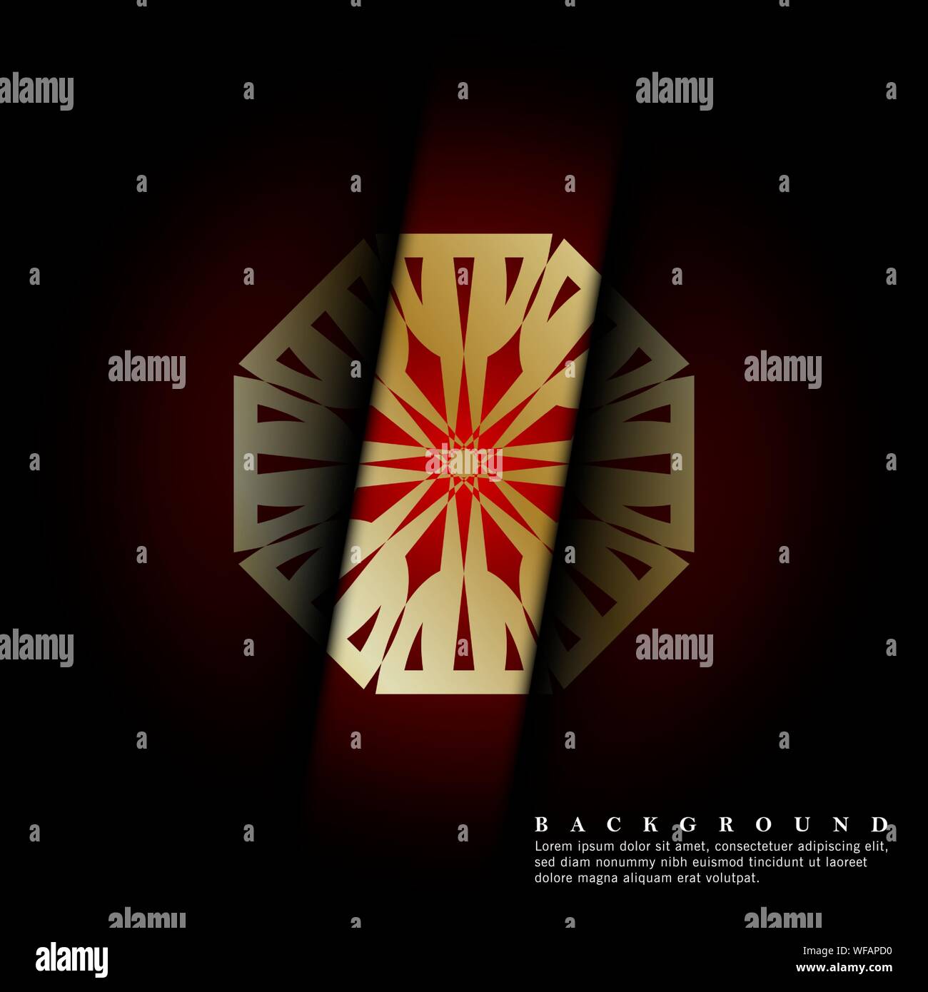Mandala ornaments on a dark red background. vector design Stock Vector