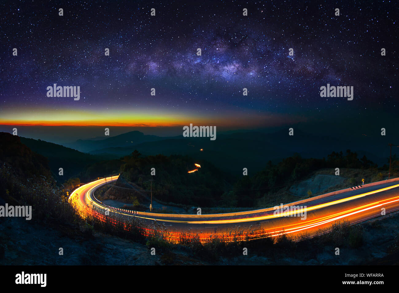 Trails of light on sky hi-res stock photography and images - Alamy