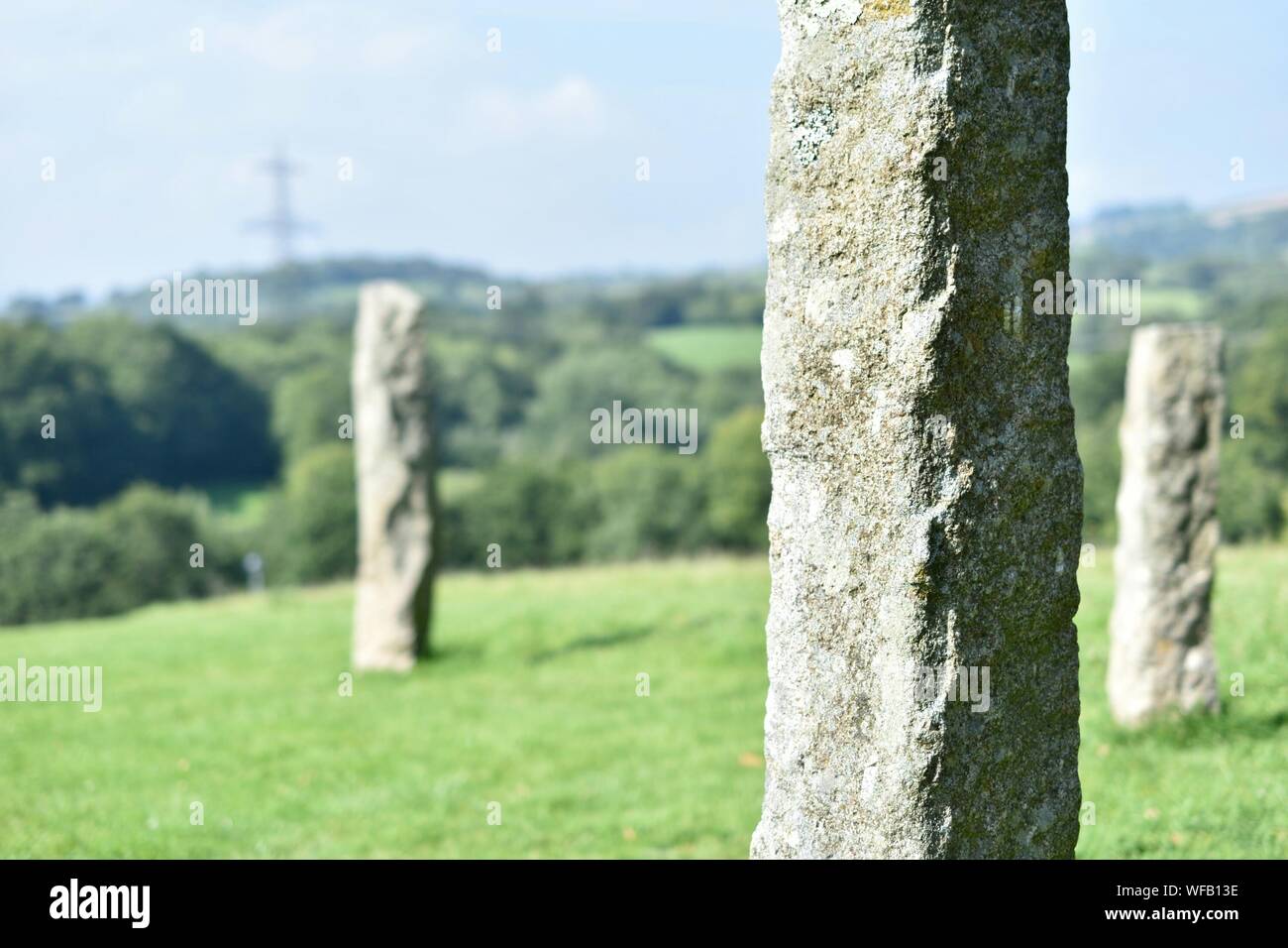 Close-up Of Stone Pillars On Field Stock Photo