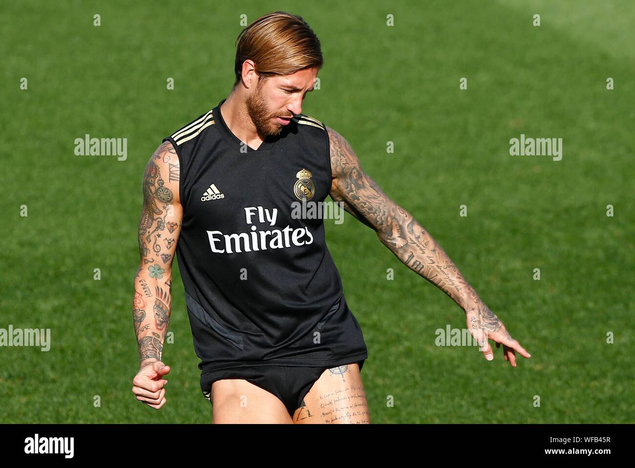 Madrid, Spain. 31st Aug, 2019. SERGIO RAMOS DURING TRAINING OF REAL MADRID  AT MADRID SPORT CITY. SATURDAY, 31 AUGUST 2019. Credit: CORDON PRESS/Alamy  Live News Stock Photo - Alamy