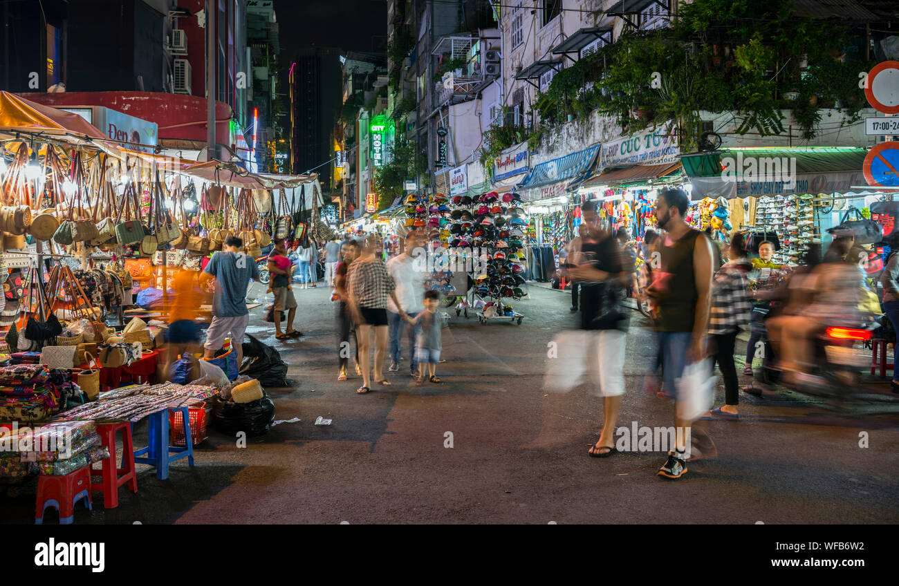 Open Air Restaurants And Tourist Markets In Hanoi Vietnam Stock Photo open-air-restaurants-and-tourist-markets-in-hanoi-vietnam-stock-photo