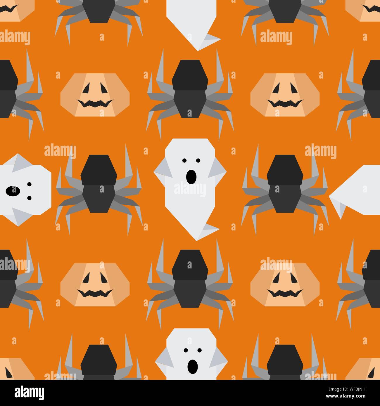 halloween fabric 2020 Halloween 2020 Vector Seamless Pattern With Origami Spider Ghost Pumpkin Design For Party Card Wrapping Fabric Print Stock Vector Image Art Alamy halloween fabric 2020