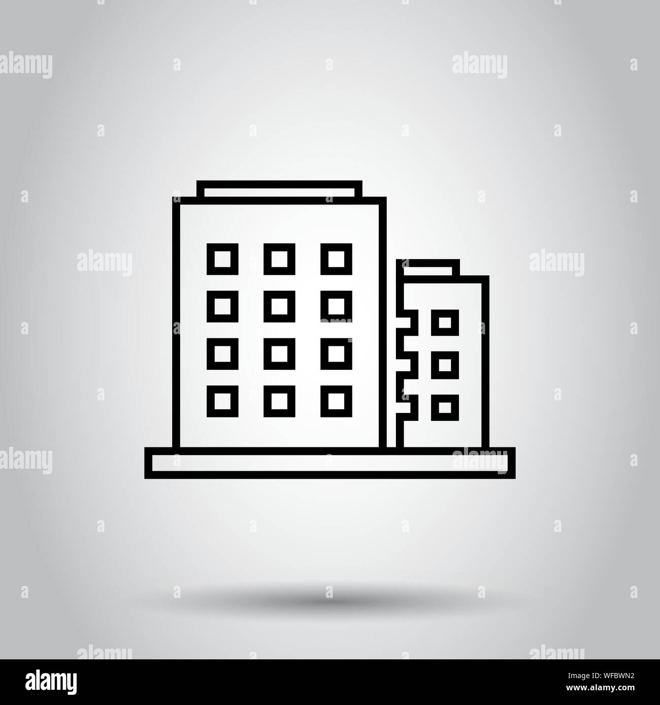Office building sign icon in flat style. Apartment vector illustration ...