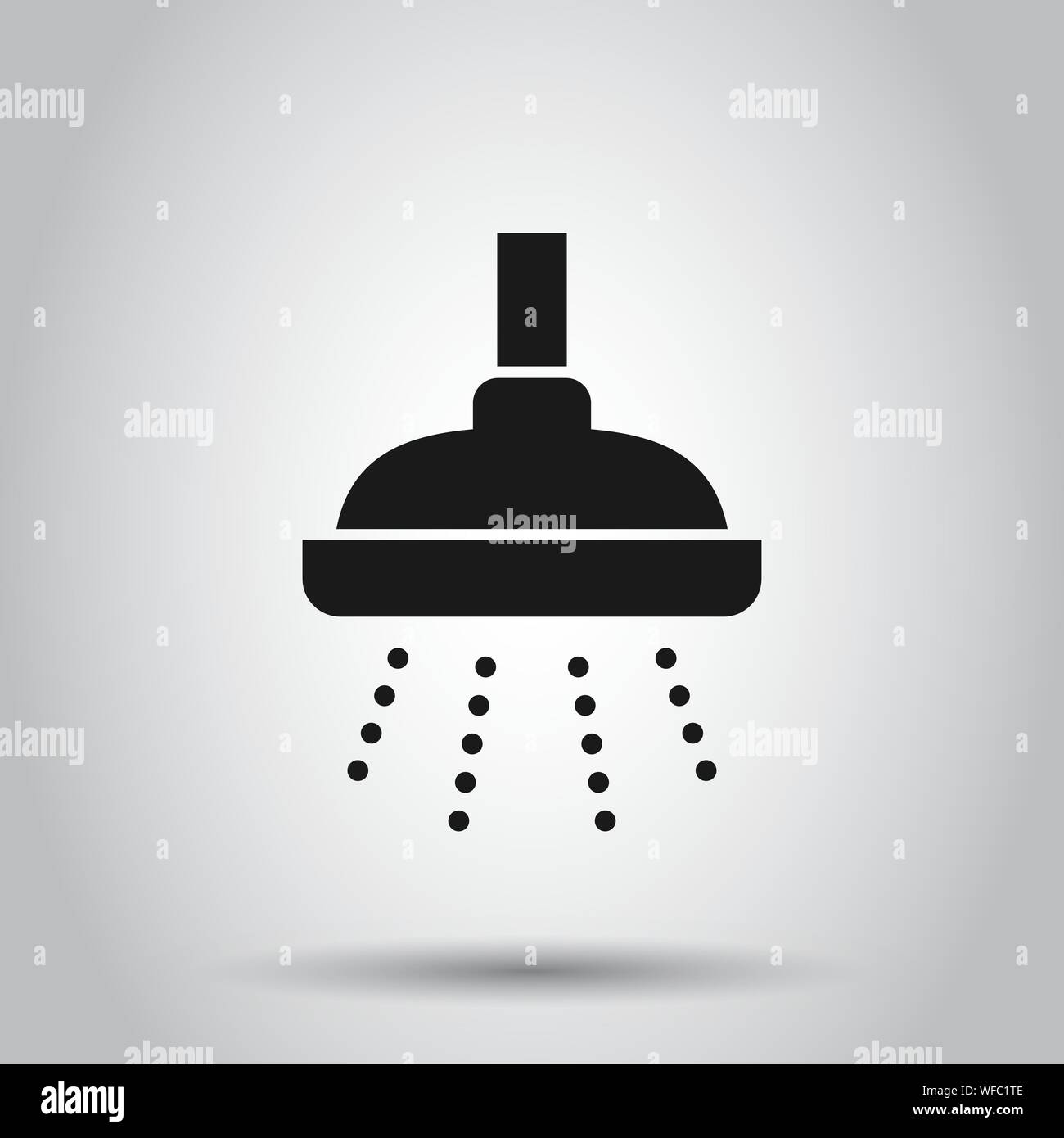 Shower sign icon in flat style. Bathroom water device vector ...
