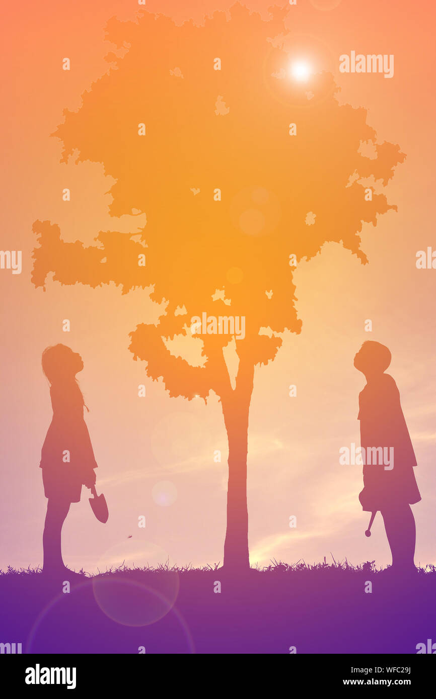 Tree boy girl hires stock photography and images Alamy