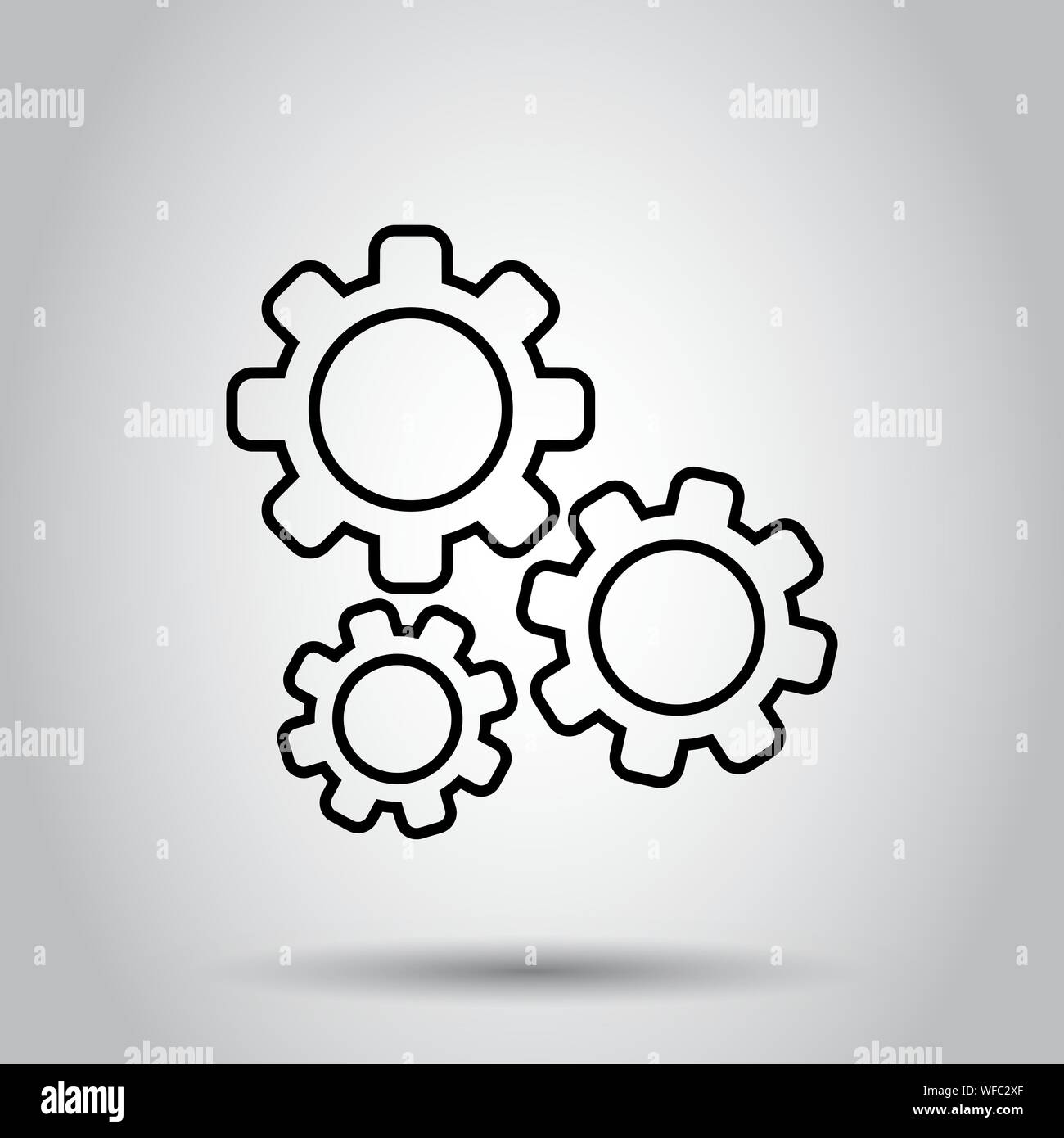 Gear vector icon in flat style. Cog wheel illustration on background ...