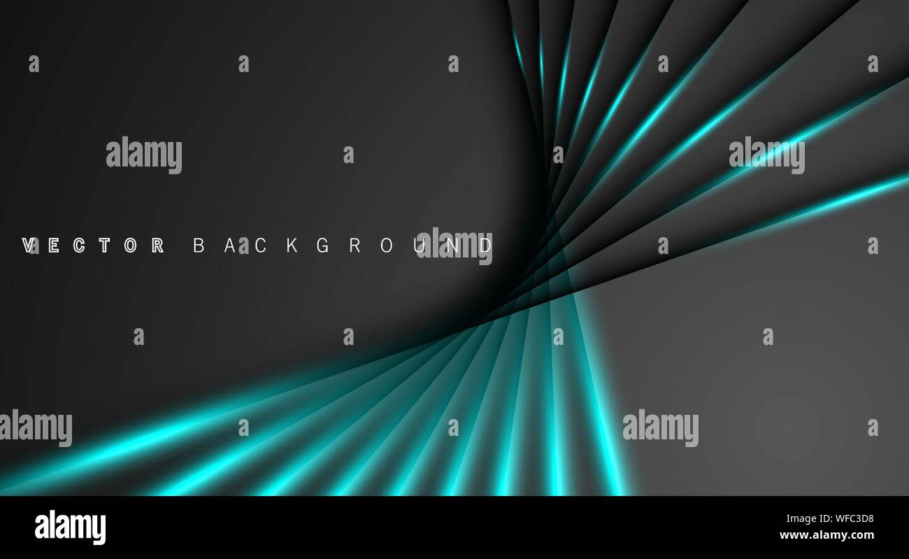 Blue light line shadow dark grey luxury background Stock Vector
